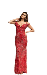 1 of 4 Chic and Holland AN1465 Dress Red