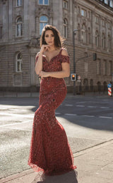 3 of 5 Chic and Holland AN1466 Dress Cranberry