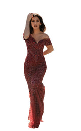 1 of 5 Chic and Holland AN1466 Dress Cranberry