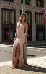 2 of 4 Chic and Holland AN1501 Dress Champagne