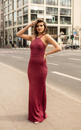 2 of 4 Chic and Holland AN1555 Dress Cranberry
