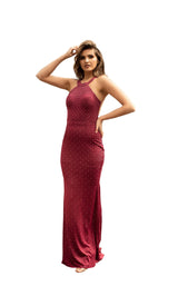 1 of 4 Chic and Holland AN1555 Dress Cranberry