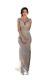 1 of 5 Chic and Holland AN1632 Dress Nude