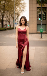 2 of 4 Chic and Holland AN3006 Dress Cranberry