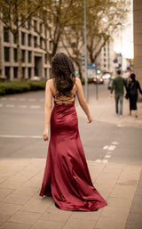 3 of 4 Chic and Holland AN3006 Dress Cranberry