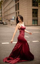 4 of 4 Chic and Holland AN3006 Dress Cranberry