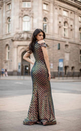 4 of 6 Chic and Holland AN3149 Dress Black-Multi