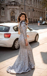 3 of 4 Chic and Holland AN3151 Dress Mink-Grey