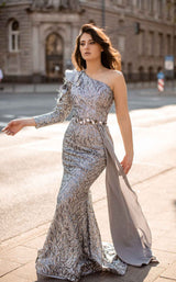 2 of 4 Chic and Holland AN3151 Dress Mink-Grey