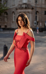 4 of 4 Chic and Holland AN3155 Dress Coral