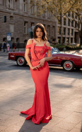 2 of 4 Chic and Holland AN3155 Dress Coral