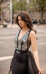 4 of 5 Chic and Holland AN3186 Dress Black-Silver