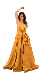 1 of 4 Chic and Holland AN3198 Dress Mustard
