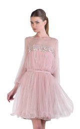 1 of 2 Revive by Tony Ward Analisa Dress Light-Pink-Silver