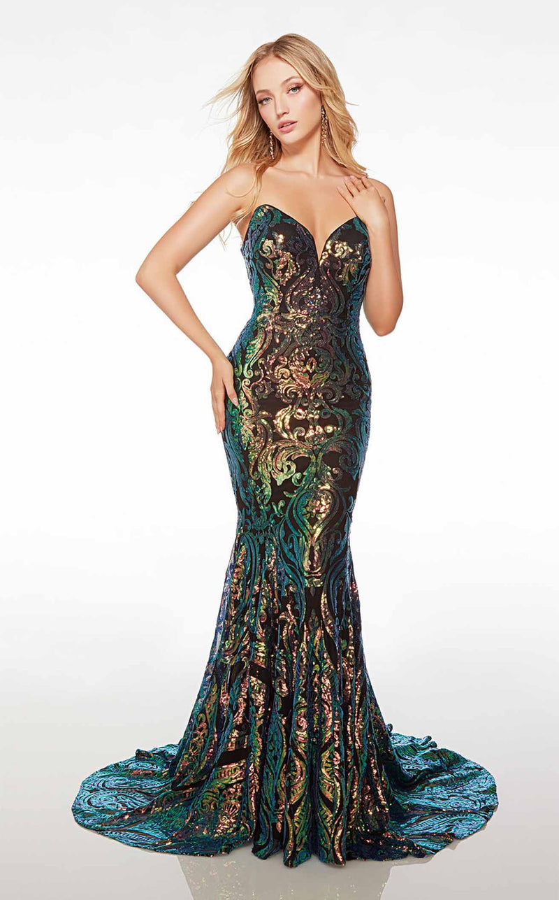 dragon prom dress Alyce Paris 61207 - Long Sequins Sheath Dress