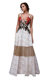 2 of 6 Beside Couture BC 1328 Ivory-Gold-Red