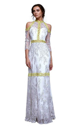 1 of 4 Beside Couture BC 1342 White-Lime