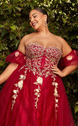 6 of 6 Cinderella Divine CD0191C Dress Burgundy