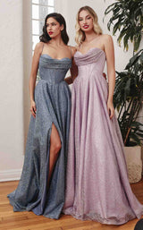 9 of 9 LaDivine CD252 Dress Smoky-Blue and Lavender