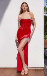 2 of 3 LaDivine CD292 Dress Red