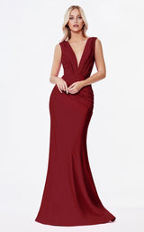 1 of 4 Cinderella Divine CD912 Dress Burgundy