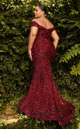 3 of 3 Cinderella Divine CD975C Dress Burgundy