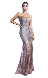 2 of 4 Cinderella Divine CJ509 Dress Silver-Rose-Gold