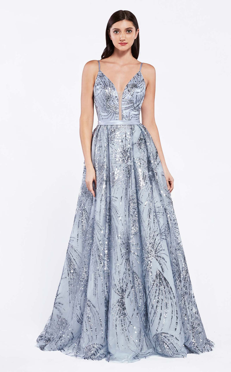 Cinderella Divine CZ0016 Dress Metallic-Blue