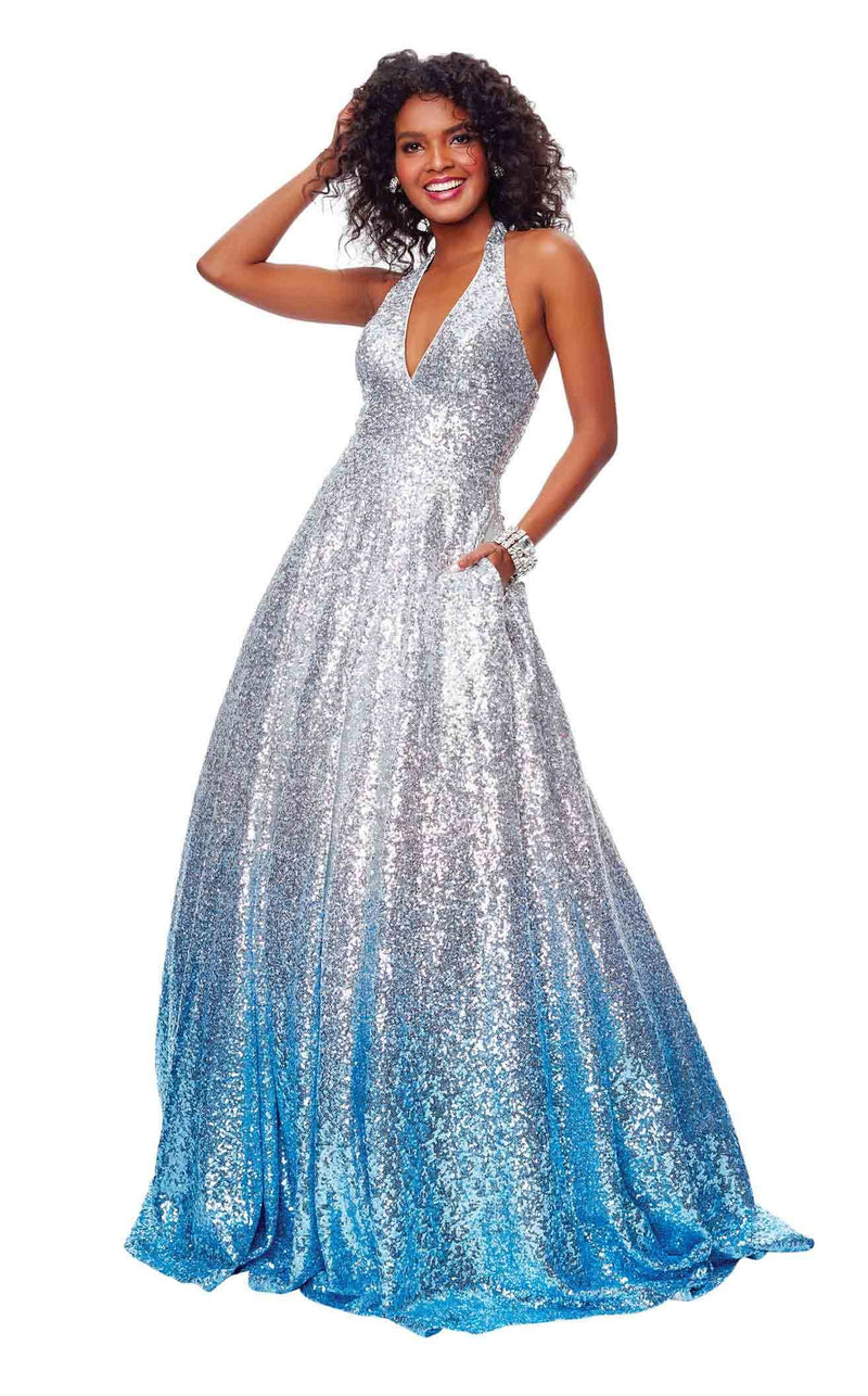 silver ombre dress Silver and Gray Ombre A-Line Gown Petals And Promises Prom