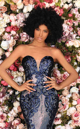 3 of 4 Clarisse 800293 Dress Navy-White