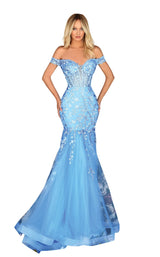 1 of 5 Clarisse 800301 Dress Powder-Blue