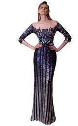 1 of 4 Beside Couture ED1570LD Dress Navy