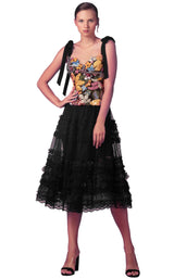 1 of 4 Edition Gemy Maalouf ED160503LK Dress Black-Multicolor