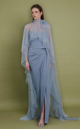 1 of 2 Edition Gemy Maalouf EDFW231775LDEDFW231776CAPE Dress Blue