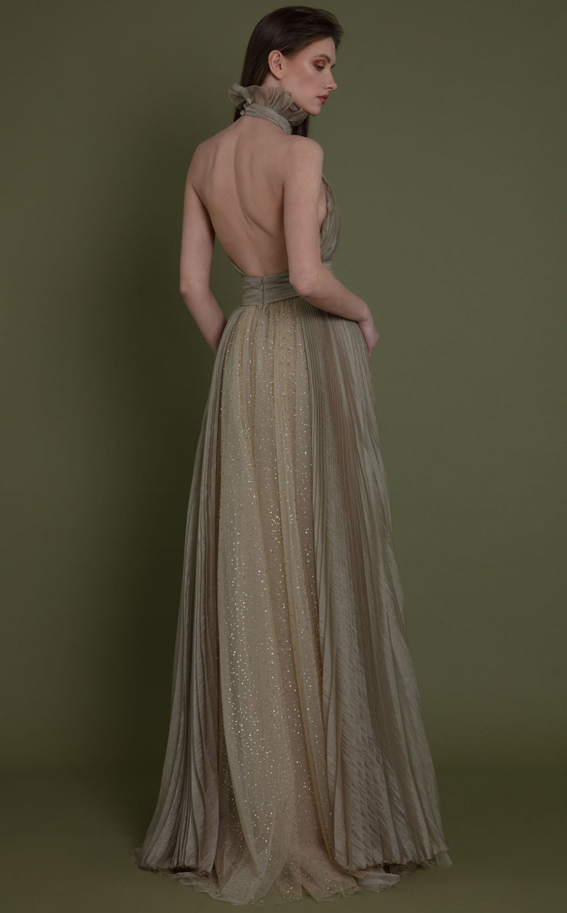 sachin and babi light blue dress Gemy Maalouf Asymmetrical Neckline Gown – Très Chic main image 0