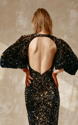 4 of 4 Edition Gemy Maalouf ED1651 Dress Navy-Gold