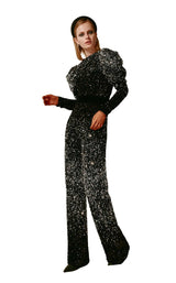 1 of 4 Beside Couture ED1656 Jumpsuit Black-Silver