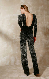 2 of 4 Beside Couture ED1656 Jumpsuit Black-Silver