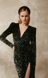 3 of 4 Beside Couture ED1657 Dress Black-Silver