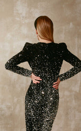 4 of 4 Beside Couture ED1657 Dress Black-Silver