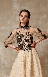 3 of 4 Beside Couture ED1664 Dress Gold-Black