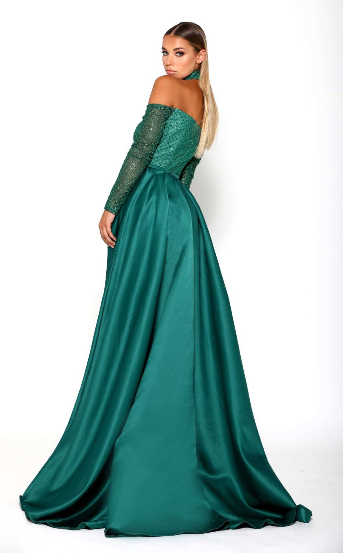 portia and scarlett emerald green dress Portia and Scarlett PS25203 Dress