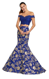2 of 12 Ellie Wilde EW119052 Royal-Blue-Gold