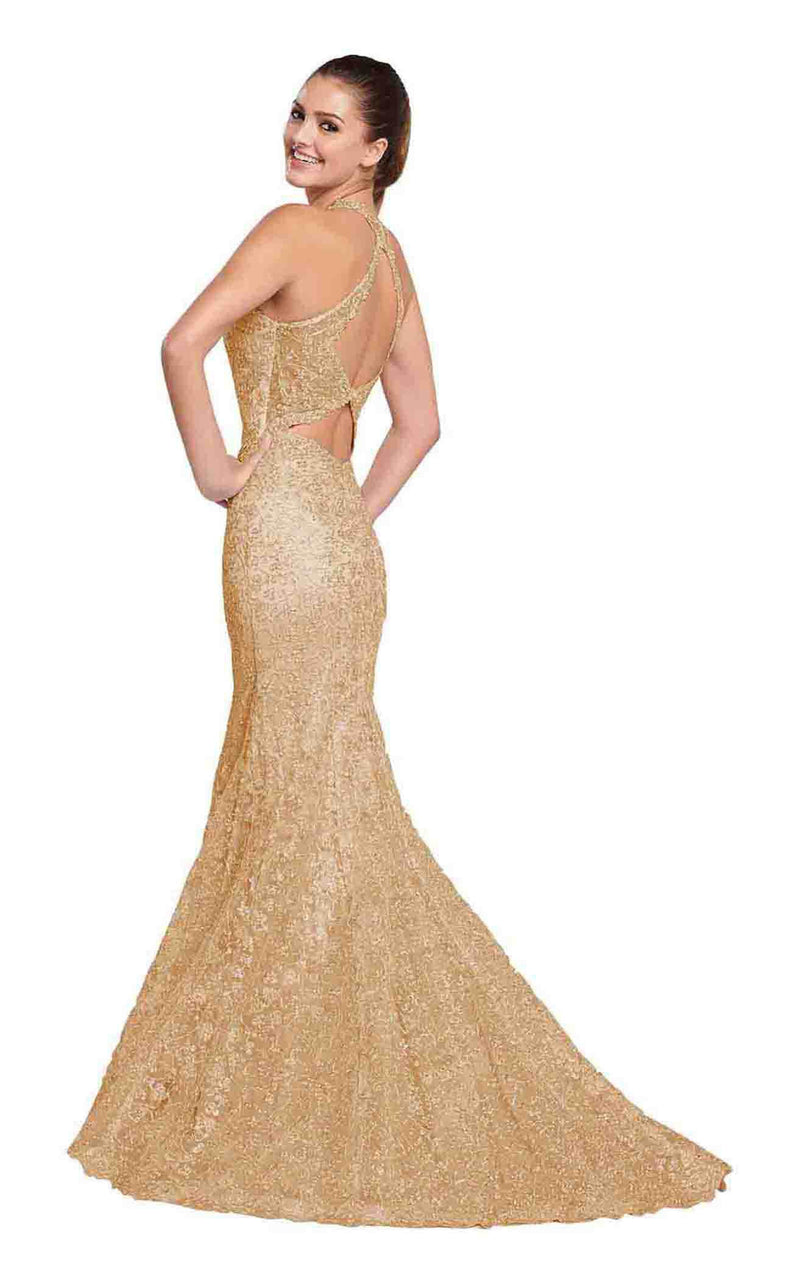 gold muslim wedding dress Ellie WIlde Gold Prom Dress at XO by Sophia's