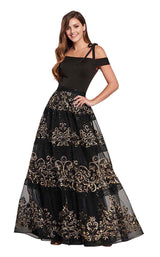 1 of 8 Ellie Wilde EW119119 Black/Gold