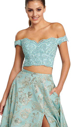 4 of 18 Ellie Wilde EW119126 Aqua-Gold