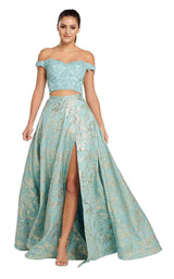 1 of 18 Ellie Wilde EW119126 Aqua-Gold