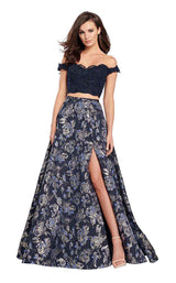 2 of 18 Ellie Wilde EW119126 Navy-Blue-Gold