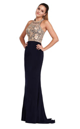 1 of 12 Ellie Wilde EW119167 Navy-Blue-Gold