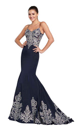 1 of 12 Ellie Wilde EW119168 Navy-Blue-Silver